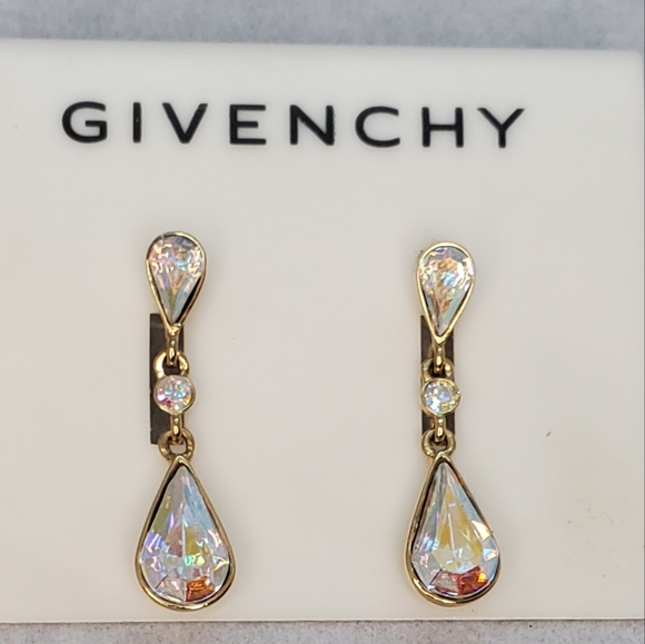 Givenchy  Teardrop  Multifaceted Crystallized W/ Swarovski Earrings - Picture 1 of 8